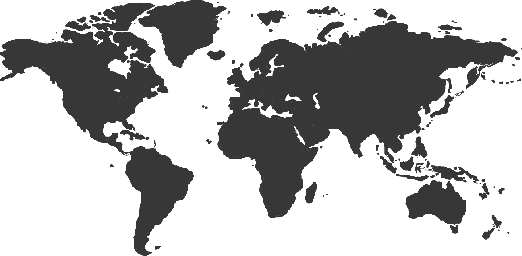 World map graphic with location pins
